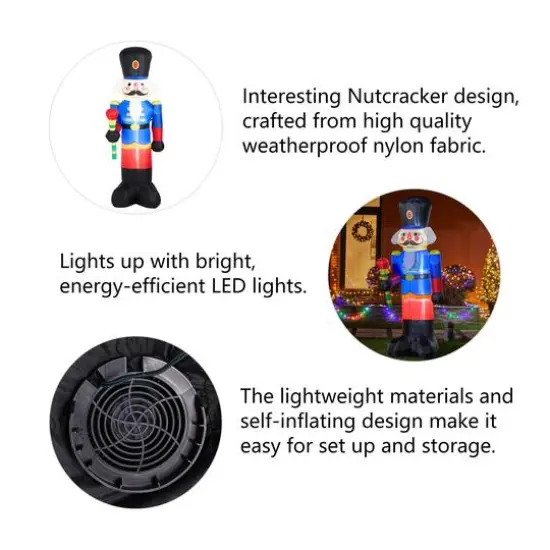 Glitzhome&reg; 8ft. Inflatable Nutcracker With Lights {6}
