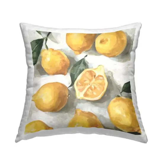 Stupell Industries Country Citrus Lemons Over White Background Throw Pillow, 18" x 18" {1}