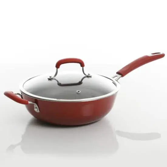 Kenmore&reg; Elite Andover 10-Piece Red Gradient Nonstick Aluminum Cookware Set {3}
