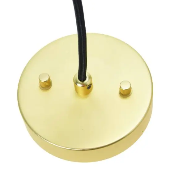 Hello Honey® Smoked Embossed Glass Shade Pendant Lamp with Brass Accents {9}