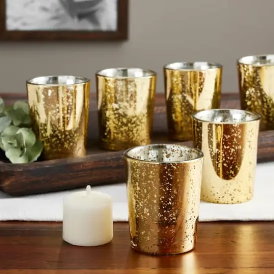 2.5" Mercury Glass Votive Holders, 6ct. by Ashland&reg; Gold {3}
