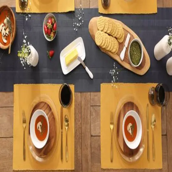 DII&reg; Ribbed Cotton Placemats, 6ct. Honey Gold {7}