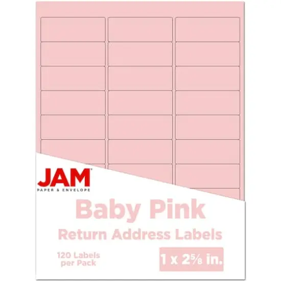 JAM Paper Standard Mailing Return Address Labels Baby Pink {1}