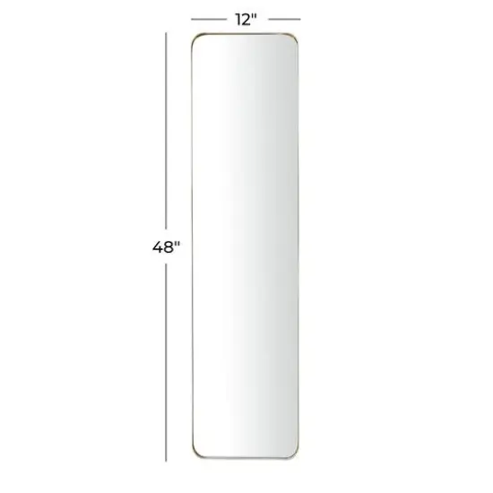 Gold Metal Wall Mirror with Thin Frame 12" x 2" x 48" {6}