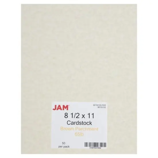 JAM Paper 8.5" x 11" Parchment Cardstock, 50 Sheets Brown {6}