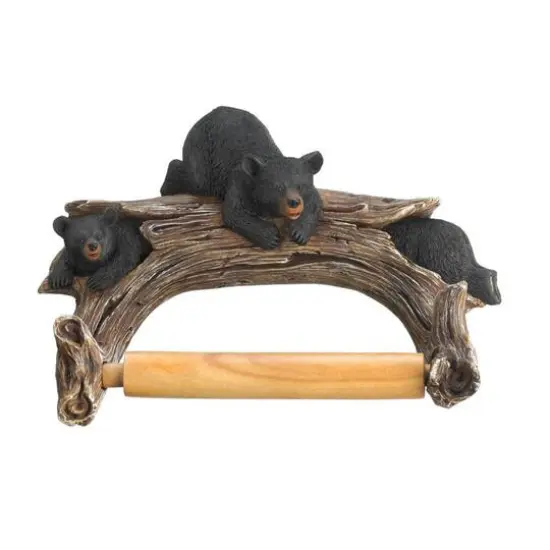 9" Black Bear Toilet Paper Holder {1}