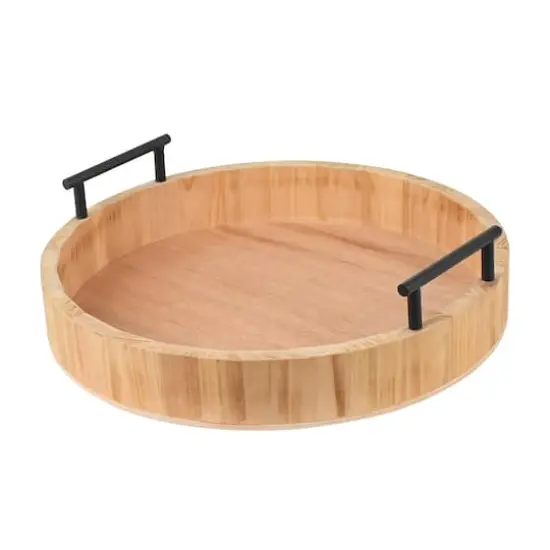 12" Round Wood Tray with Handles by Ashland&reg; {5}