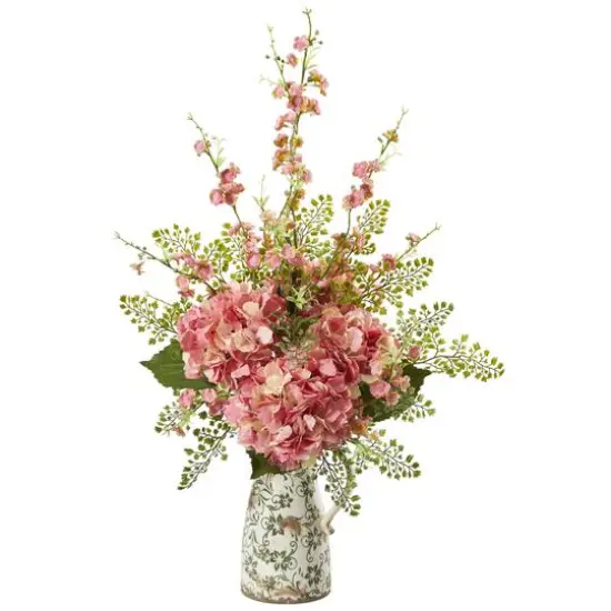2ft. Cherry Blossom, Hydrangea & Maiden Hair Arrangement in Floral Pitcher {1}