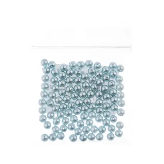 Preciosa Maxima 4mm Glass Nacre Pearls, 100ct. Light Blue {3}