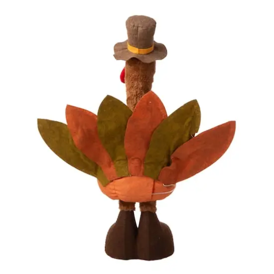 Glitzhome&reg; Lighted Fabric Turkey Standing D&eacute;cor with Telescoping Legs & Timer {5}