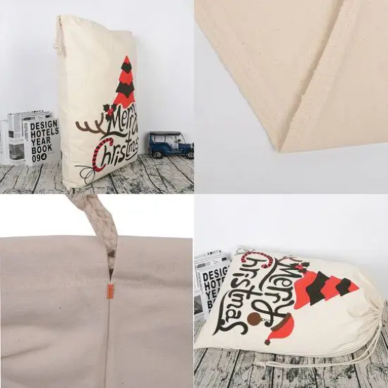 Personality Case&trade; 19" x 26" Merry Tree Christmas Cotton Drawstring Bag {5}