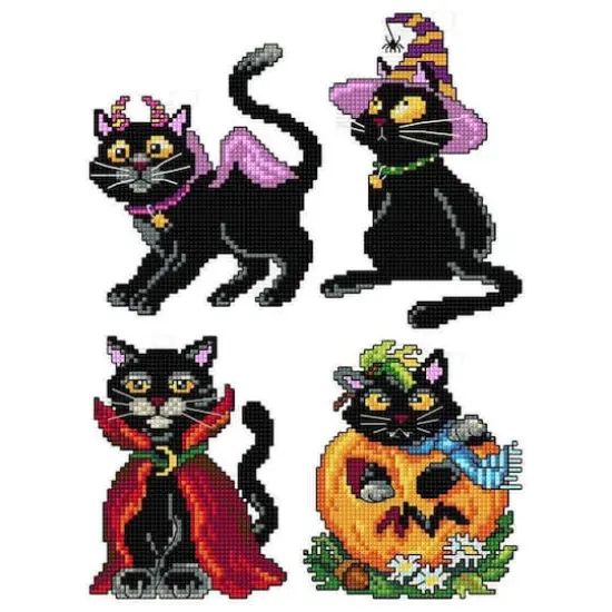Crafting Spark Halloween Cats Counted Cross Stitch Kit {1}