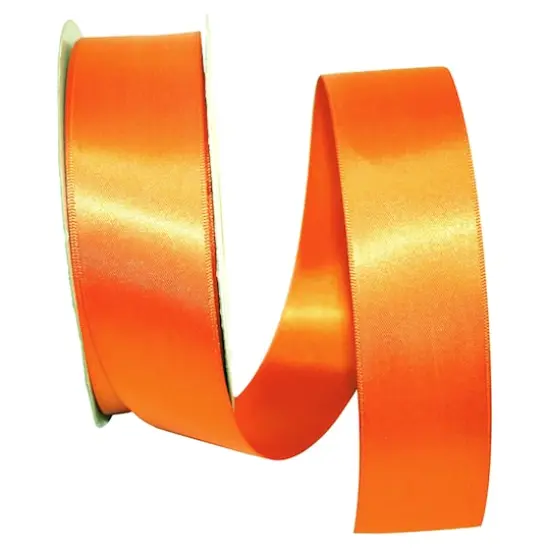 JAM Paper 1.5"x 50yd. Double Face Satin Ribbon Orange {1}