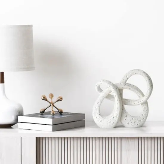 American Art Decor Moonscape Resin Table Top Knot Decor - 8" x 8.25" {3}