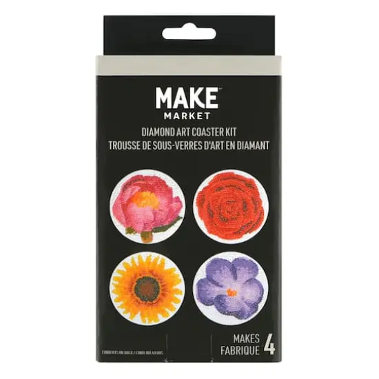Round Flower Diamond Art Coaster Kit by Make Market&reg; {5}
