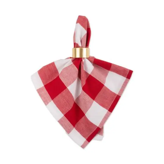 DII&reg; Buffalo Check Oversized Napkin, 6ct. Tango Red/White {4}