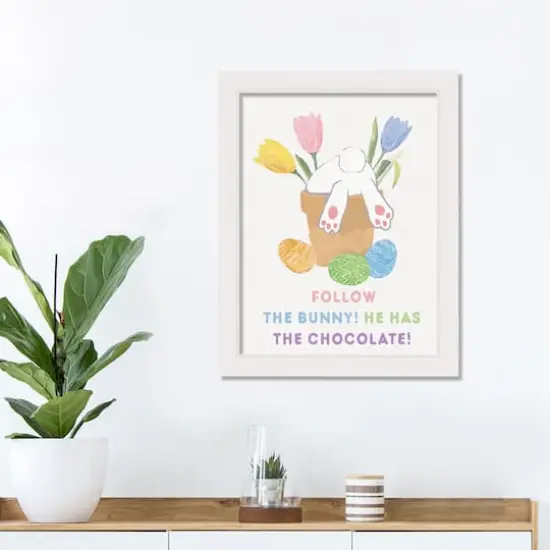 Bunny Feet 12" x 16" White Framed Print Under Plexiglass {3}