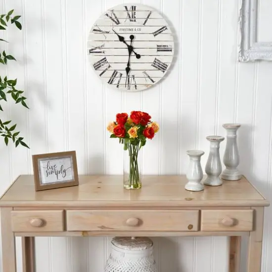 16" Long-Stemmed Roses Arrangement with Glass Vase {4}