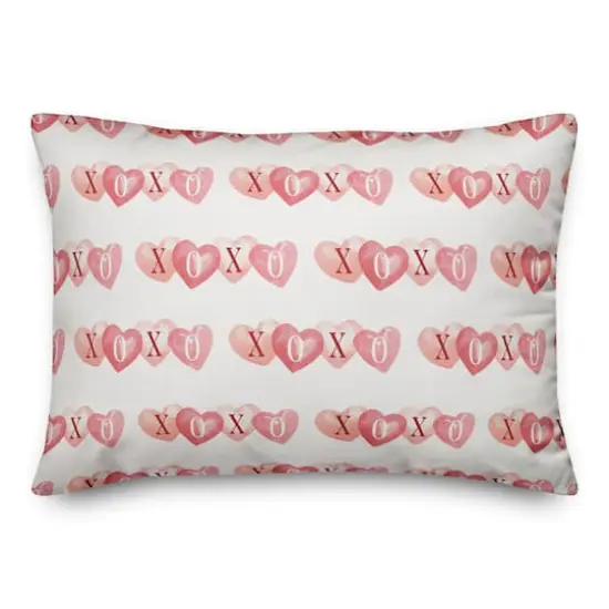 XOXO Hearts Pattern Rectangle Throw Pillow {1}
