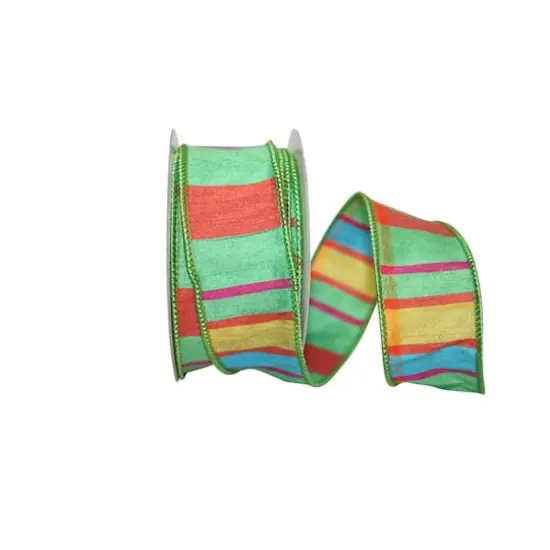 JAM Paper 1.5" x 10yd. Wired Citrus Life Plaid Ribbon {1}