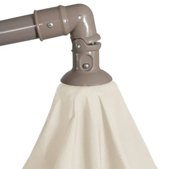 10ft. Offset Outdoor Patio Umbrella with Hand Crank Beige {4}