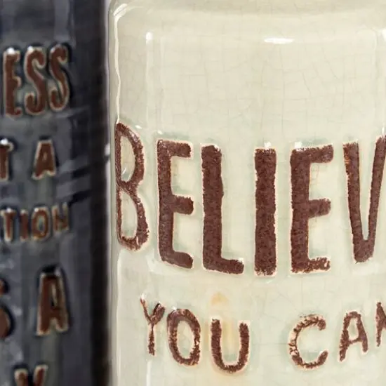 Brown Ceramic Farmhouse Vase Set {8}