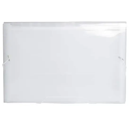 JAM Paper 10" x 15" Legal Size 13 Pocket Plastic Expanding File Accordion Folder Clear {4}