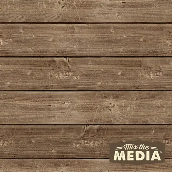 Jillibean Soup Mix The Media&trade; 12" x 12" Dark Wooden Plank {3}
