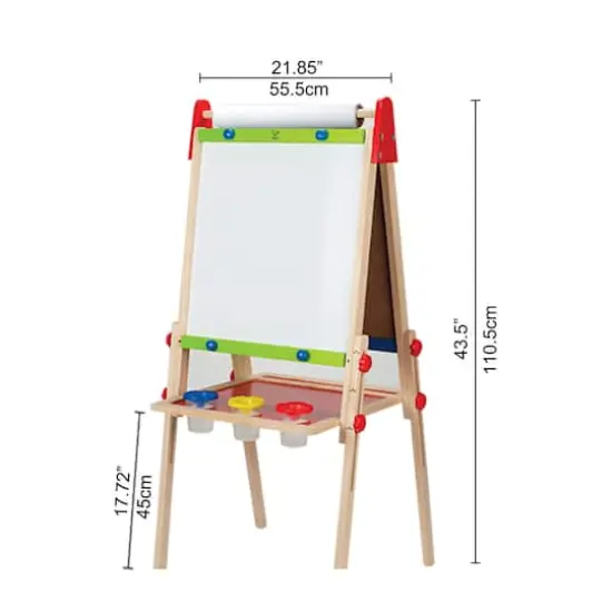 Hape All-in-One Easel Kid's Wooden Double-Sided Art Easel {4}