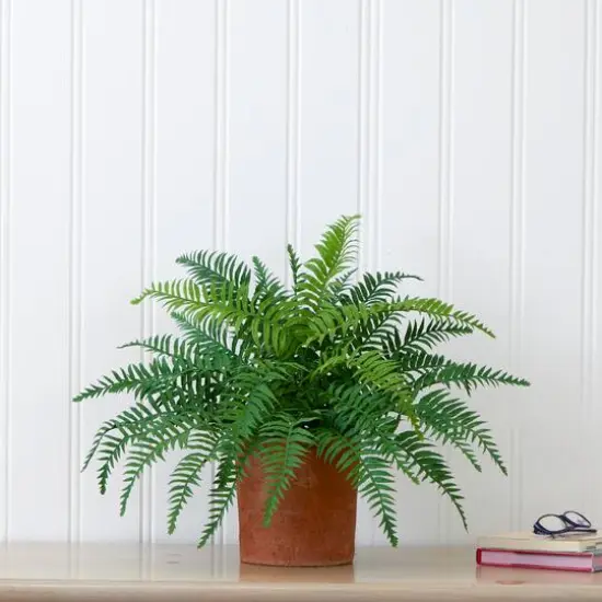22" Artificial Fern Plant in Decorative Planter {7}