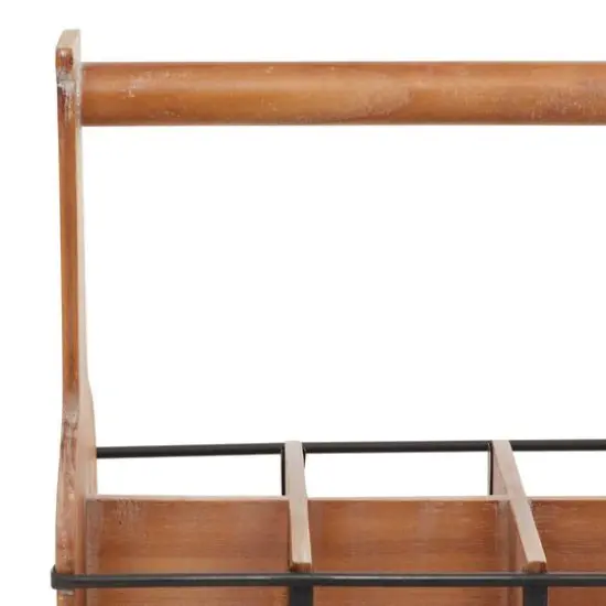 15" Brown Wood Farmhouse Wine Rack {5}