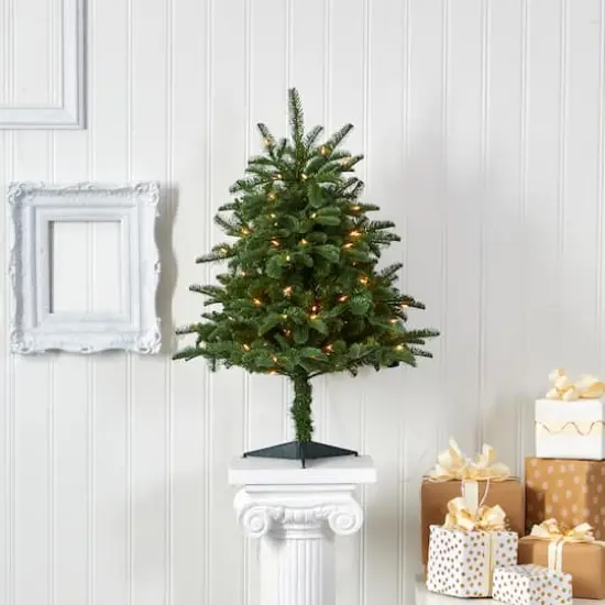 3ft. Pre-Lit South Carolina Spruce Artificial Christmas Tree, White Warm Lights {3}