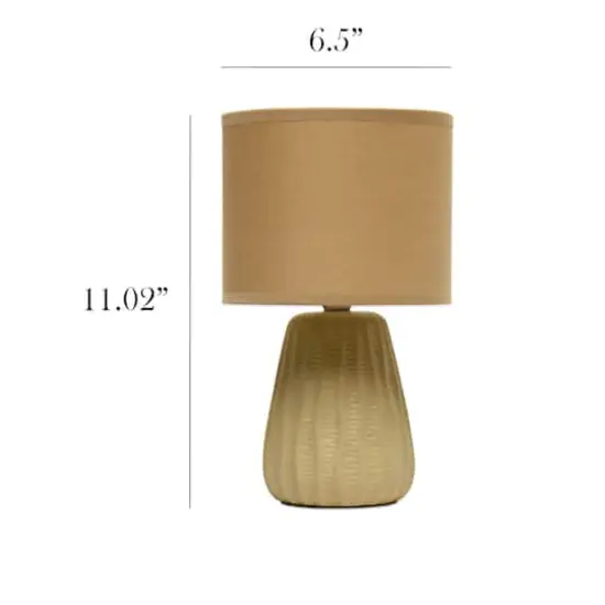 Simple Designs 11" Mini Ceramic Pastel Table Lamp Tan {4}