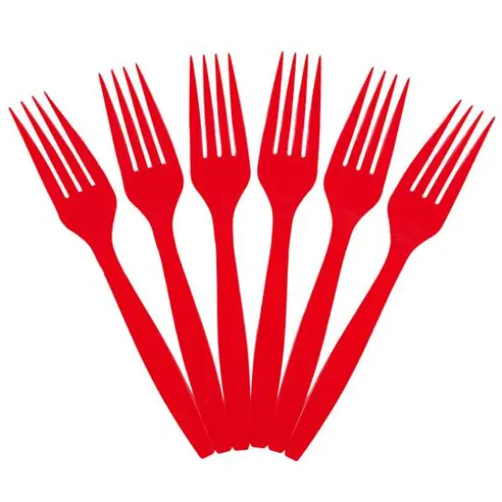JAM Paper Premium Plastic Forks, 100ct. Red {1}