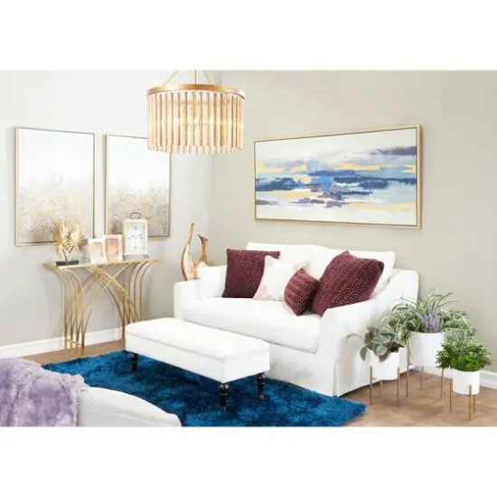 White Metal Contemporary Planter Set {9}