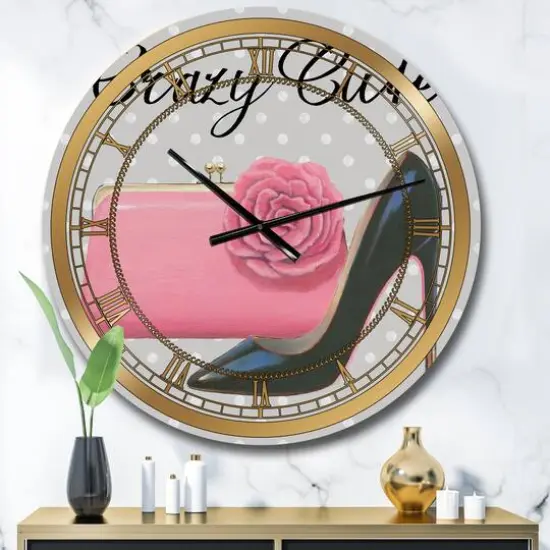 Designart 'Glam Fashion High Heels I Glam Wall Clock {3}