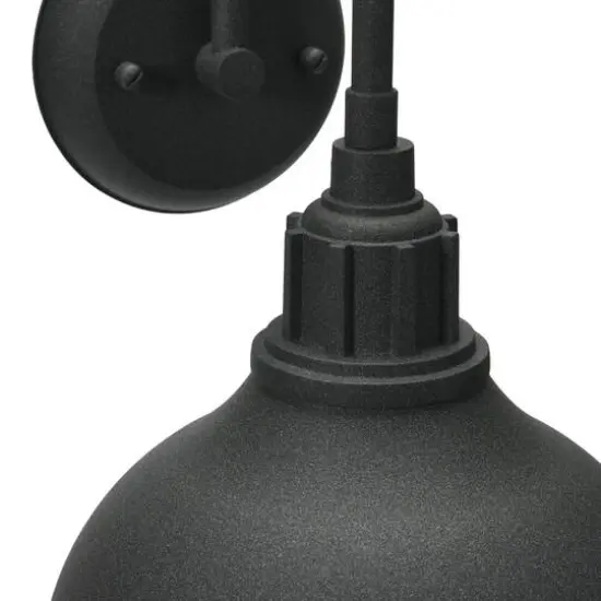 Hello Honey&reg; Robert Stevenson Lighting Landon Distressed Black Metal Outdoor Light with Shade {8}