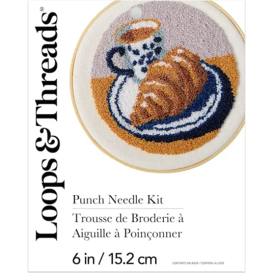 6" Croissant Punch Needle Kit with Hoop by Loops & Threads&reg; {3}