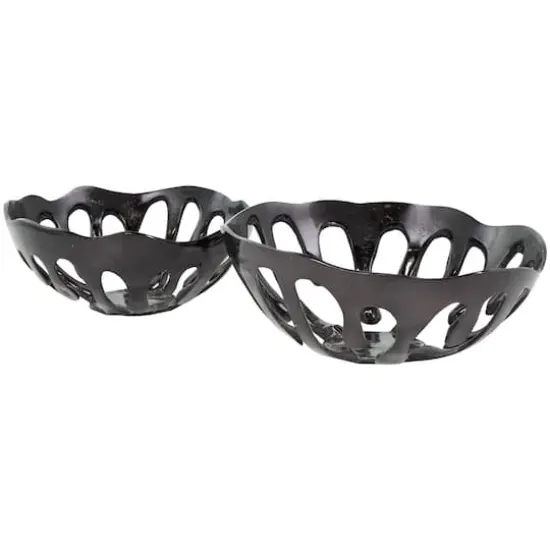 Aluminum Drip Decorative Bowl Set with Open Frame Design Black {7}