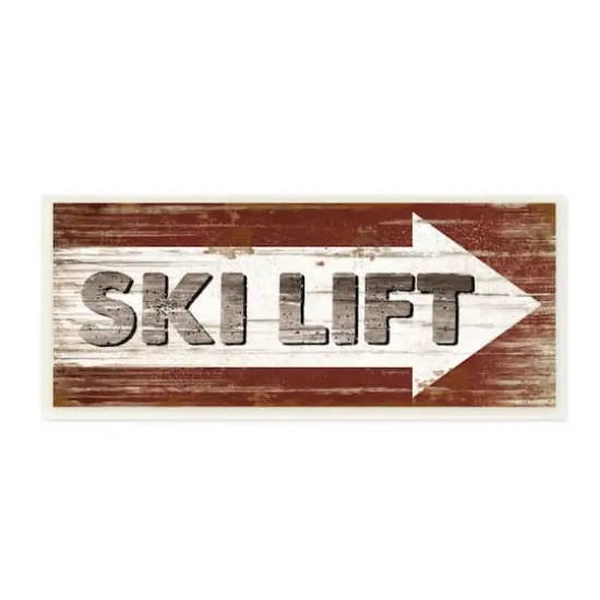 Stupell Industries Rustic Ski Lift Wooden Wall Plaque {1}