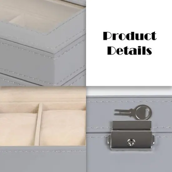 Ash Gray Hexa Leather Watch Box {6}