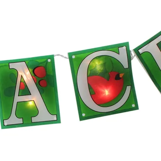 4.5ft. Shimmering Green Lighted Peace Garland {6}