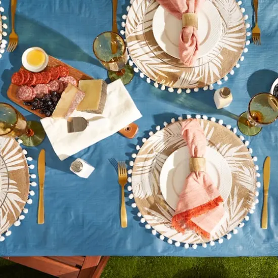 Solid Blue Vinyl Tablecloth 60" x 102" {6}