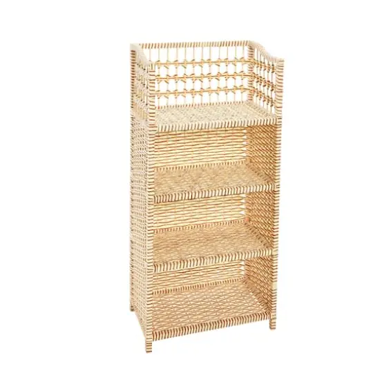Household Essentials 39" Woven Paper Rattan Accent Shelf White {1}
