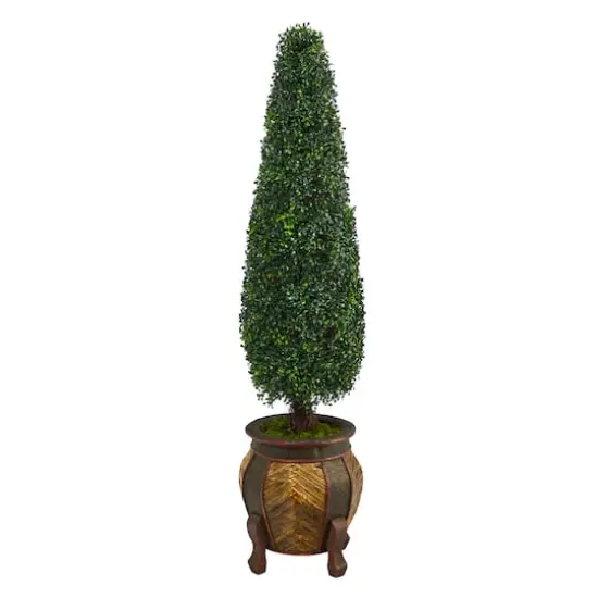 5ft. Boxwood Topiary in Decorative Planter {1}