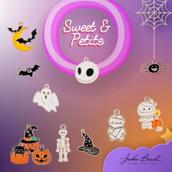 John Bead Sweet & Petite Halloween Small Pumpkin Witch Charms, 4ct. {4}