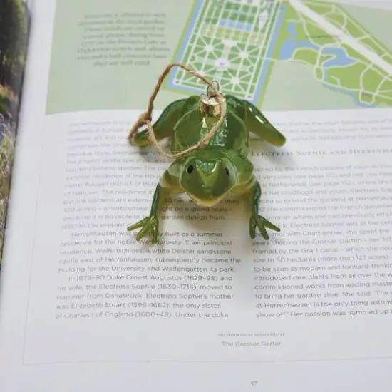 Hello Honey&reg; Green Hand-Painted Glass Frog Ornament {4}