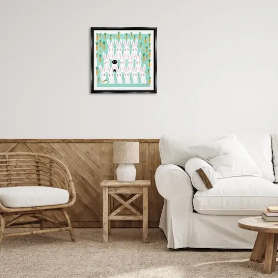 Stupell Industries Cat Mixed with Bunnies Floater Framed Art Black {3}