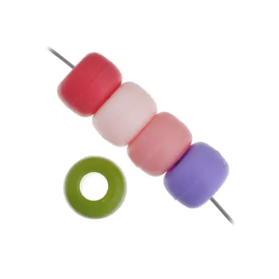 John Bead 9mm Assorted Matte Plastic Pony Beads, 1,000ct. {4}