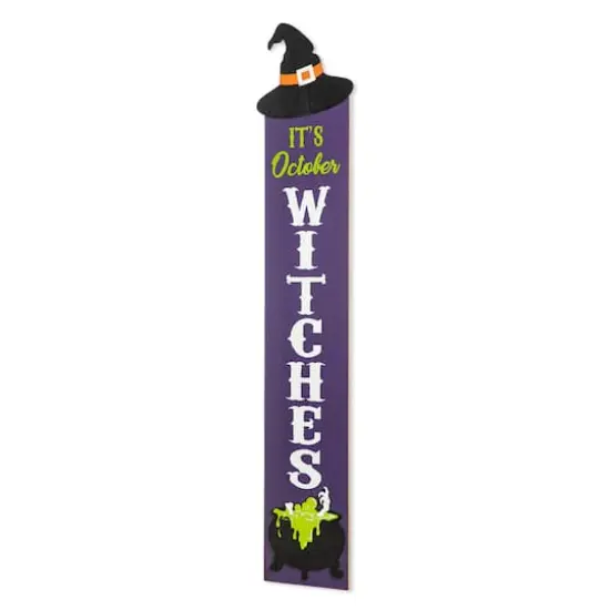 Glitzhome&reg; 4ft. Halloween Wooden Witch Hat Porch D&eacute;cor {1}